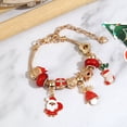 thumbnail image 5 of Christmas Santa Claus Charm Bracelet, Lovely Metal Pendant for Women, Girls, Boys and Men, Gold JM, 5 of 5
