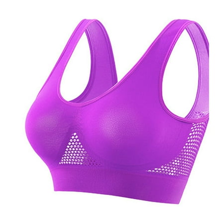 Comfortable Strapless Bra  Yoga Sports Bras for Women  Plus Size Bras  Workout Sports Bras for Women  Women s Running Fitness Yoga Tank Top Large Sports Vest Without Steel Rims Purple M