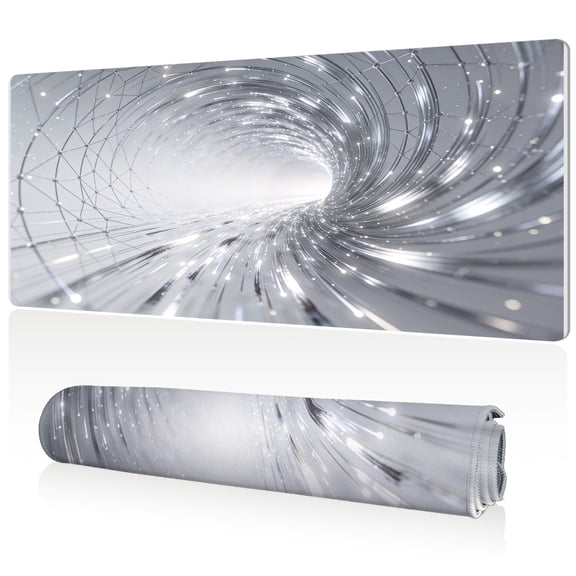 LIVEKEY Mouse Pad Tech Tunnel Design 80x40x0.3cm Extra Large Non Slip Full Desk Coverage Durable Easy to Clean Stitched Edges for Gaming and Office Use