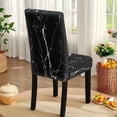 thumbnail image 5 of TSOVTHRID Black Marble Texture Print Tablecloth with Chair Covers Set of 7, Removable Rectangle Table Cloth Seat Slipcover Dining Chair Protector for Home Kitchen Holiday Decor, 5 of 6