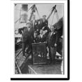 thumbnail image 2 of Historic Framed Print, [Italian deep sea divers posed with safe salvaged from the captain's cabin of the sunken ELISABETHVILLE off Belle-Isle in the Atlantic Ocean], 17-7/8" x 21-7/8", 2 of 9