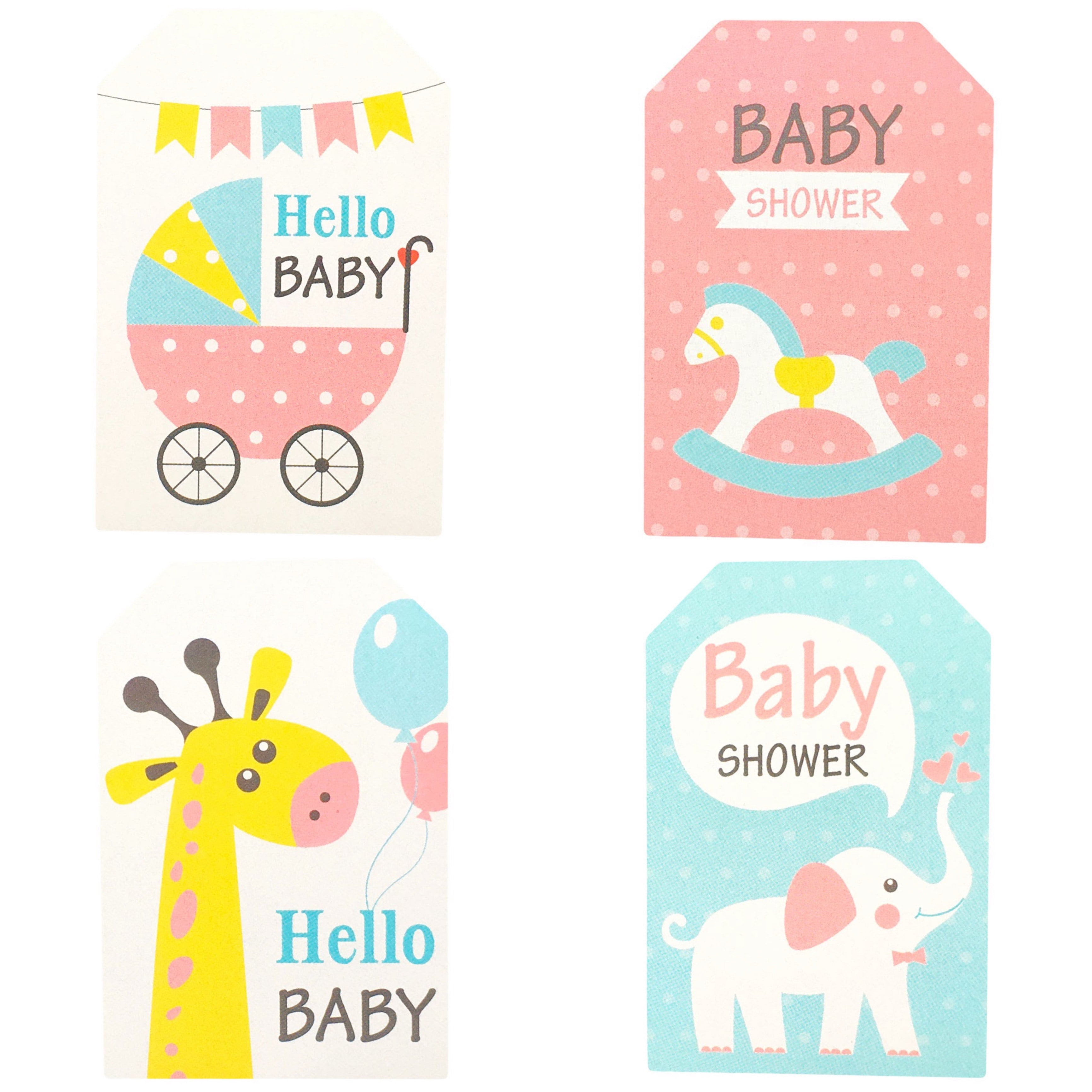 20 ELEPHANT BABY SHOWER FAVORS STICKERS LABELS for lollipops etc goody bags 