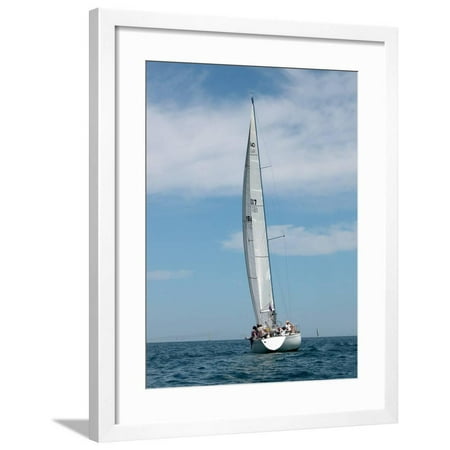 Huron Outdoor Shop Sailboat Race, Pt Huron to Mackinac Island, MI Framed Print Wall Art By Dennis Macdonald ()
