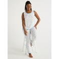 Joyspun Women's Cotton Blend Tank Top and Pants Pajama Set, 2Piece