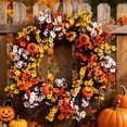 thumbnail image 4 of Bcylexb Fall Floral Wreaths for Front Door, 15.7" Artificial Maple Leaf Wreaths Realistic Hanging Door Wreath for Entry Porch Window Wall Indoor Outdoor Home Decor, 4 of 5