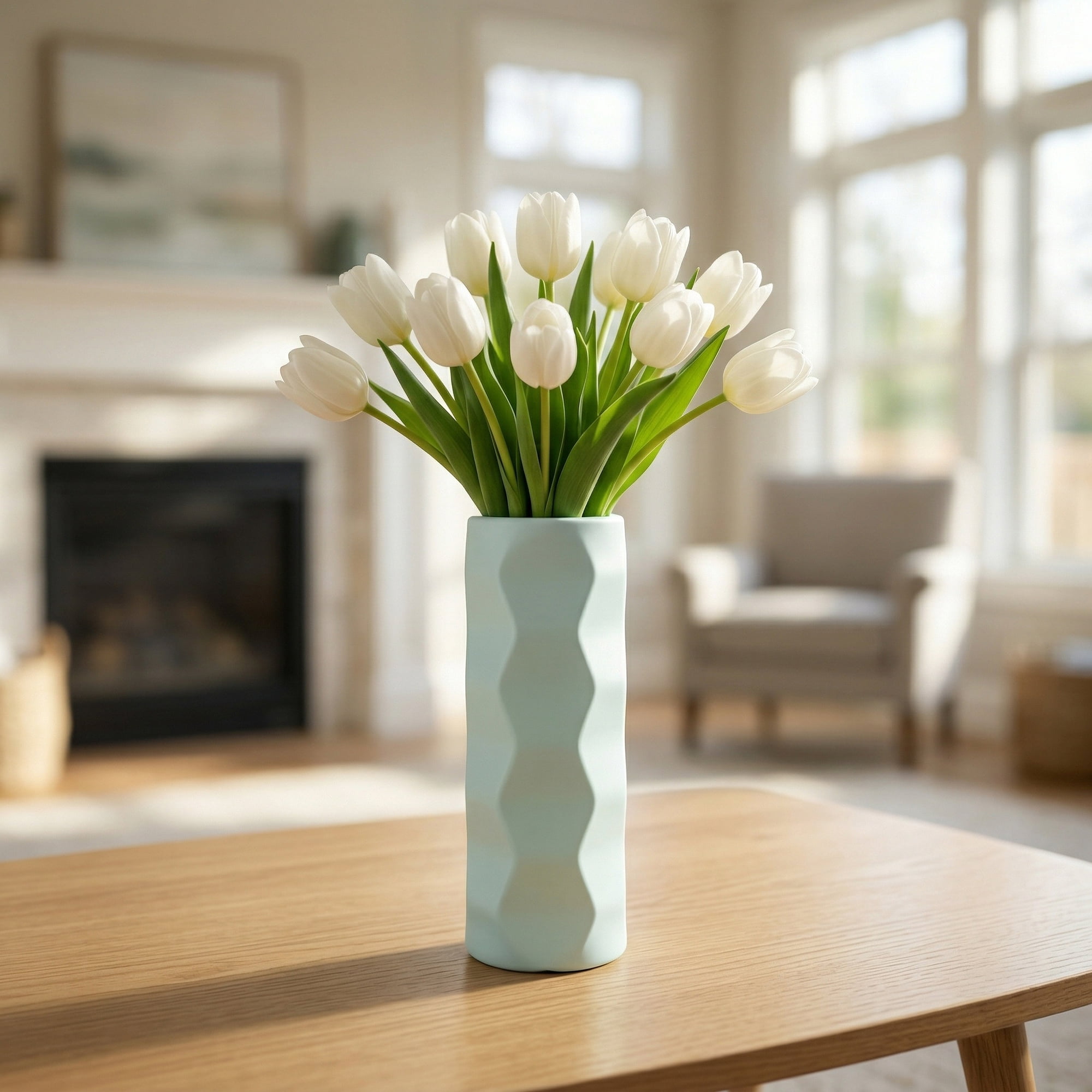 Unique Bargains Acrylic Cylinder Tall Vase Bud Vase Green 2.8"L x 2.8"W x 7.9"H