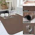 thumbnail image 3 of Dish Drying Mat for Kitchen Counter, Heat Resistant Drainer Mats with Non-slip Rubber Backed, Hide Stain Kitchen Super Absorbent Draining Mat, Easy to Clean Dish Rack Pad, Brown 16"x20", 3 of 9
