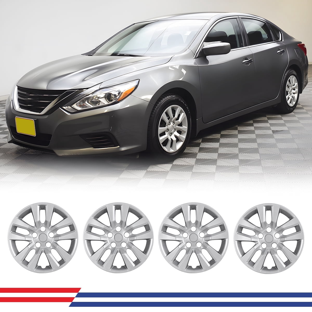 (4-Pack) Premium 16" Wheel Rim Cover Hubcaps OEM Style Replacement Snap on Car for 2013-2018 Nissan Altima Sedan -PP Material - 16 inch Set
