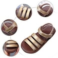 thumbnail image 6 of UngA Toddler Girl Dress Shoes Girls Sandals Ankle Strap Low Heels Dress Open Toe Flower Wedding Party for Little Big Kid Girls Dance Shoes(Gold,Size 13), 6 of 7