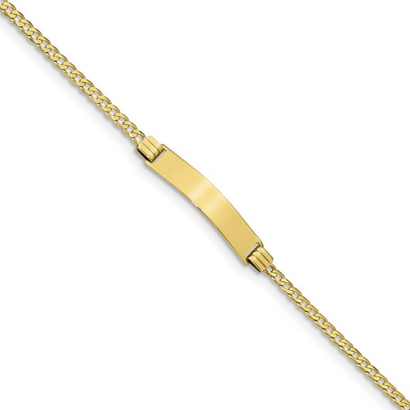 10K Yellow Gold bracelet ID Curb 7 in 5.44 mm 2.63