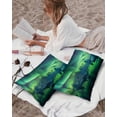 thumbnail image 3 of Pack of 2 Outdoor Pillow Covers, Lake Aurora Borealis Icelandic Pattern Waterproof Square Throw Pillowcase Cushion Decorative Pillow Covers for Couch Patio Tent, 20x12 in, 3 of 6