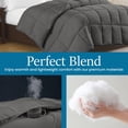 thumbnail image 6 of 100% Cotton All-Season Comforter - Box Stitched Comforter - Bedding with Corner Tabs Machine Washable Lightweight Color Dark Grey Solid Pattern Size Full (79"x90"), 6 of 7