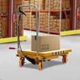 thumbnail image 3 of YIYIBYUS Hydraulic Scissor Lift Table, Single Scissor Hydraulic Lift Table, Hydraulic Lift with Locking Wheels for Material Handling and Transportation 500 Lbs Capacity Yellow, 3 of 17