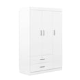 thumbnail image 6 of Wardrobe Closet, 68.2" Tall Storage Cabinet with Doors, Drawers and Hanging Rod, Bedroom Armoire Clothes Organizer, White, 6 of 9