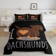 thumbnail image 1 of Sausage Comforter Set Cartoon Puppy Dog juego de cama Kids Boys Weiner Dog Duvet, 1 of 5