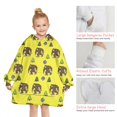 thumbnail image 6 of Yellow Bigfoot and Tree Pattern Blanket Hoodies for Kids 6-13YR Oversize Wearable Blanket Hoodies for Boys Girls Teens, 6 of 7