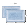 thumbnail image 6 of Better Homes & Gardens Bordered Striped 2-Pack Bath Rug Bundle, Blue Drop, 20” x 30”, 6 of 8