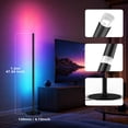thumbnail image 3 of LEACUBER RGBIC Led Floor Lamps, Smart Corner Floor Lamp with Remote & App Control, Music Sync, 16 Million Diy Colors, 200+ Dynamic Modes, Dimmable Standing Lamps for Bedroom, Living Room, Dorm, Game, 3 of 12