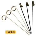 thumbnail image 3 of BLUE TOP Bamboo Cocktail Picks 100 PCS Black Bamboo Skewers 6 Inch with Looped Ring,Food Picks,Party Toothpicks for Appetizers,Cocktail Drinks,Barbecue Snacks,Club Sandwiches., 3 of 6