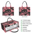 thumbnail image 2 of Large Capacity Tote Bag,Halloween Pink Spooky Pumpkins and Bats Handbag Fashion Luxury Tote Bag,15.7"x13"x 5.1" Inches,Laptop Compatible, 2 of 6