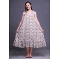 thumbnail image 5 of Bimba Pig Pink Insects Berries,Bird & Dragonfly Printed Cotton Nightgowns For Women Sleeveless Gown Sleepwear Maxi Dress Large, 5 of 6