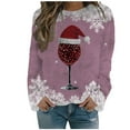 thumbnail image 1 of WEAIXIMIUNG Sweat-Shirt Décontracté de Noël pour Femmes Col Rond Manches Longues avec Imprimé Velours Double Face, 1 of 4