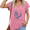 Rose Red, variant on Women's V-Neck Raccoon Graphic T-Shirt Cute Animal Print Short Sleeve Tee Casual Summer Loose Fit Top