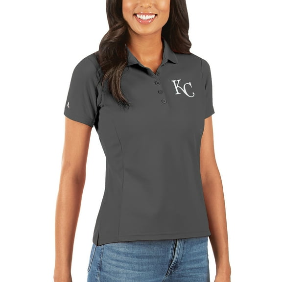 Women's Antigua Gray Kansas City Royals Legacy Pique Polo