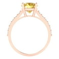 thumbnail image 4 of Clara Pucci 14K Rose Gold 2.3ct Yellow Solitaire with Accents Ring, 4 of 8