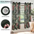 thumbnail image 3 of Yayeee Window Curtains Light Filtering 63"x42" Grommet Panel Pair Home Living Room Decor, Green Christmas Holly, 3 of 7