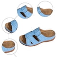 thumbnail image 7 of Gladiator Sandals for Women Summer Beach Vacation Walking Fisherman Slides Boho Hollow out Slip on Orthopedic Shoes Sky Blue Size 8.5, 7 of 7