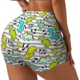 thumbnail image 2 of Naloa Funny Dinosaurs on Stripes Biker Shorts for Women Seamless Scrunch Short Women’s Yoga Shorts for Gym Running Sport Shorts - XX-Large, 2 of 9