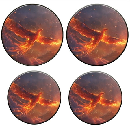 

BaHomeck Electric Stove Burner Covers Set of 4 Round Metal Gas Stove Burner Covers 8 Inch and 10 Inch Kitchen Decor Majestic Phoenix Soaring Through The Sky