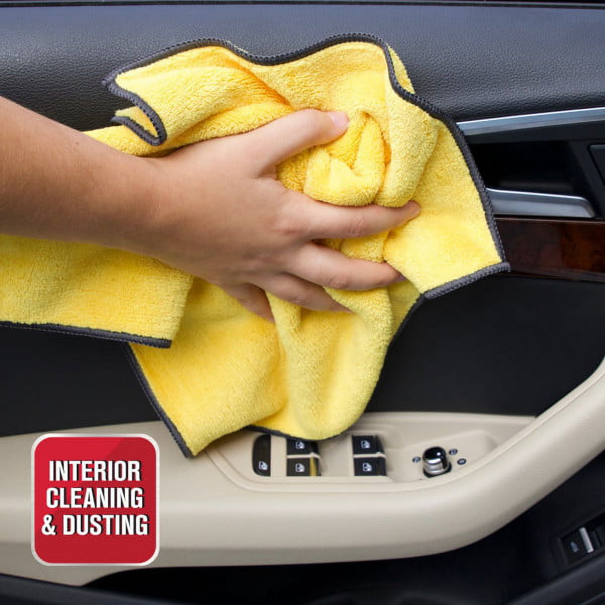 Auto Drive Super Soft Detailing Cleaning Towels, Blue and Yellow, 8 Packs