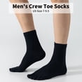 thumbnail image 3 of Yawlsow 6 Pairs Mens Toe Socks, Soft Cotton Crew Five Finger Socks for Running, 3 of 6