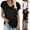 Gray-03, variant on Mittory Womens Tops V Neck Summer Petal Sleeve Casual Tshirts Loose Fit Comfy Short Sleeve