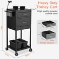 thumbnail image 2 of TASALON New Upgrade Salon Metal Trolley Cart for Salon Station - Space Saving Salon Rolling Cart with 2 Magnetic Bowls– Beauty Cart, Tattoo Cart, Hair Cart for Hair Stylist Multipurpose Cart, 2 of 8
