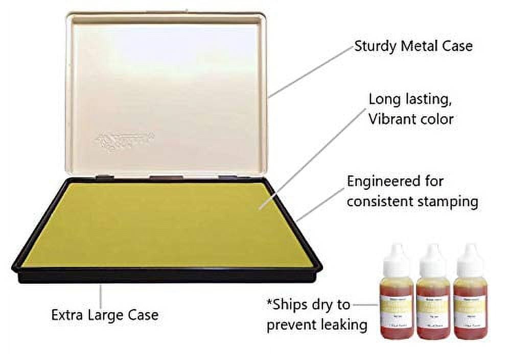 Infusion 8" x 12" Extra Large Industrial Stamp Ink Pad, Your Go to Large Stamp Ink Pad for Bright Color, Even Coverage and Durability, Yellow Stamp Pad