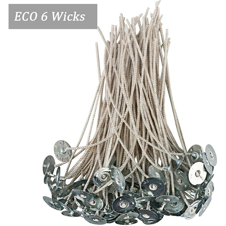 100pcs ECO 10 Wicks for Soy Candles 6 inch Pre-Waxed Candle Wick for Candle  M