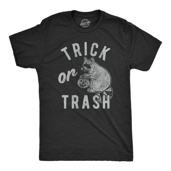 Mens Trick Or Trash T Shirt Funny Raccoon Trick Or Treat Halloween Novelty Tee Graphic Tees