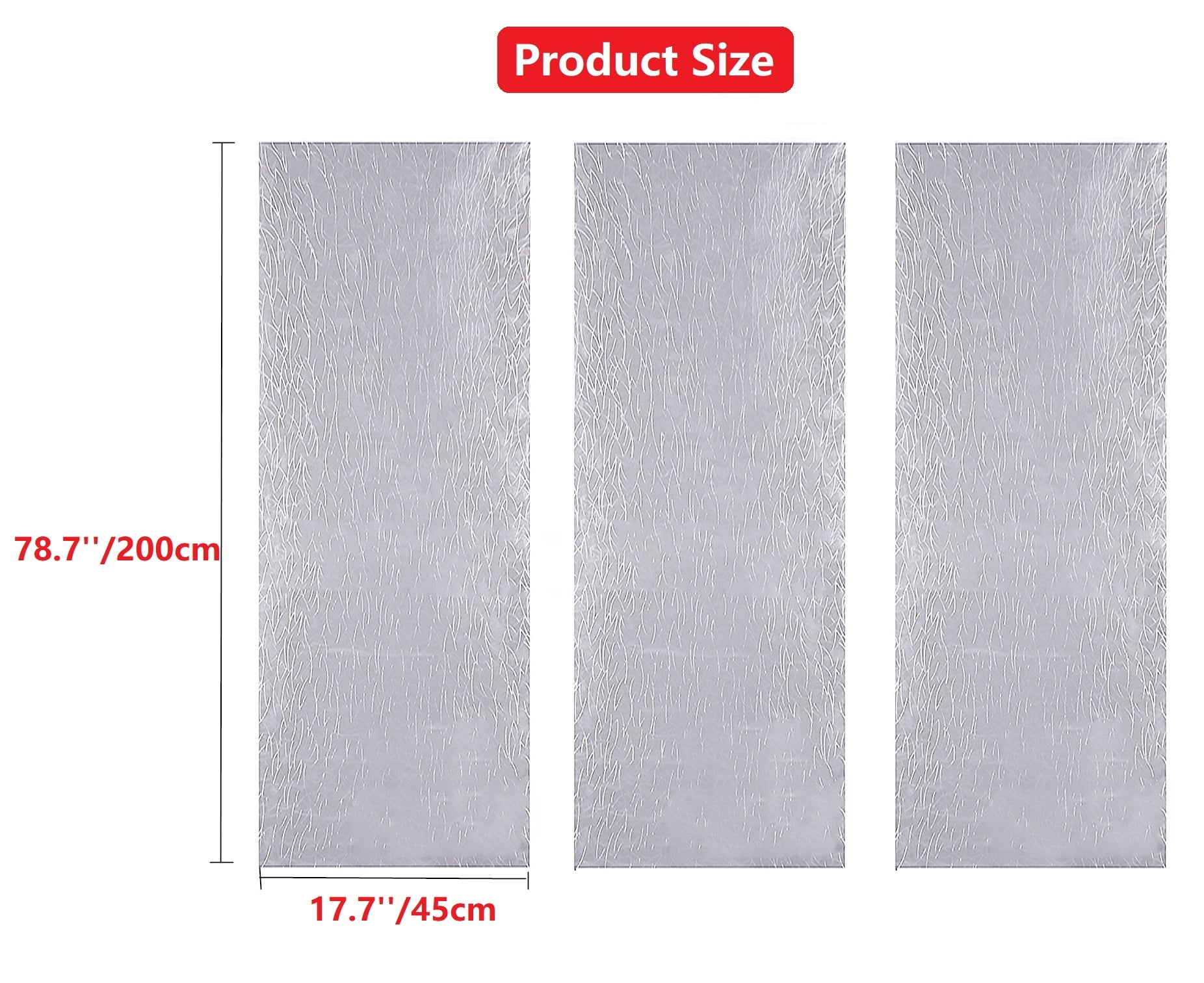 Window Privacy Film 3D Grid Pattern Static Cling to Glass Window Non-Adhesive Stained Glass Window Decals, Heat Control Anti-UV Sun Window Sticker, 3PCS of 17.7 x 78.7 inches, Totally 17.7"x236.2"
