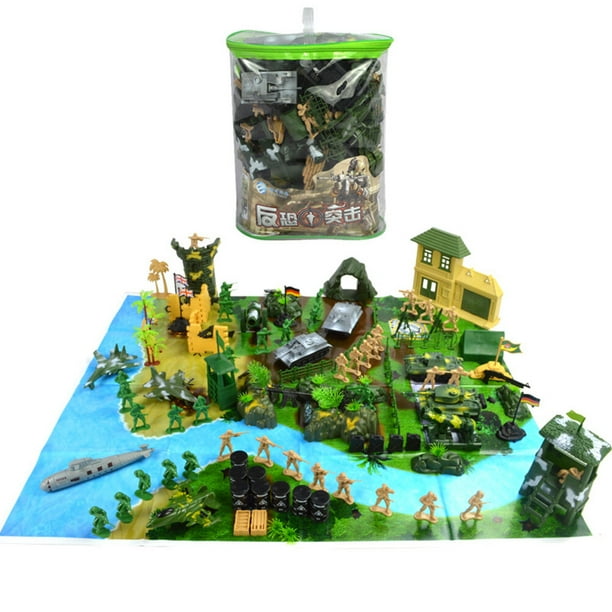 GOOHOCHY Juego de 130 modelos militares de mesa de simulación de soldados de juguete