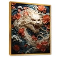 thumbnail image 2 of Designart "Dragon on the Wave Off Kanagawa V" People Framed Wall Art - Global Orange Asian Art Entryway Framed Wall Art, 2 of 6