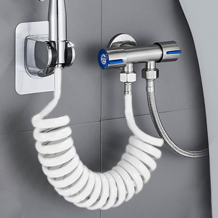 Bathroom Bidet Sprayer Hose - Retractable Spring Hose for Handheld Shower - Toilet Bidet Spray Flexible Tube - 1 Piece