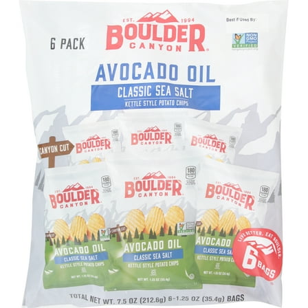 Boulder Canyon Avocado Oil Classic Sea Salt Chips, 7.50oz