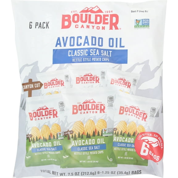 Boulder Canyon Avocado Oil Classic Sea Salt Chips, 7.50oz