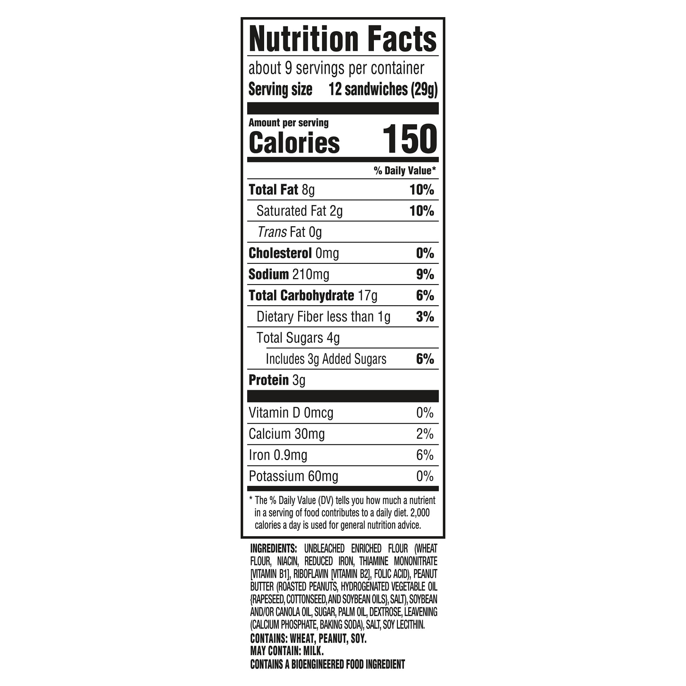 RITZ Bits Peanut Butter Sandwich Crackers, Snacks for Kids and Adults, Lunch Snacks, 8.8 oz