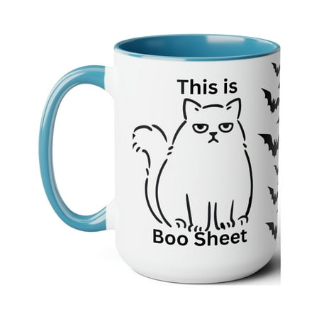 

Boo Sheet Cat Two-Tone Coffee Mugs 15oz