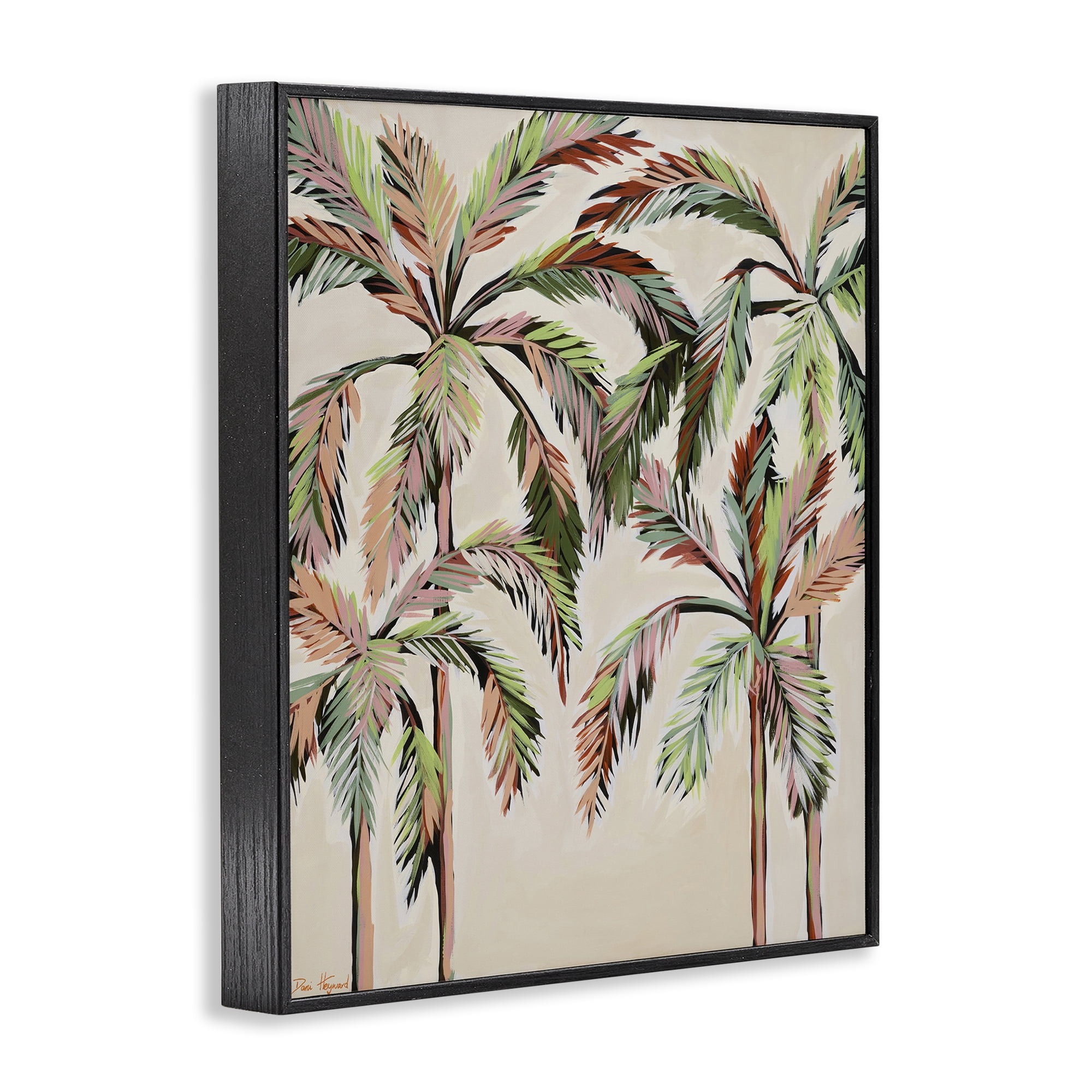 Stupell Industries Blushing Palm Tree Canopy Black Framed Giclee Art, design by Dani Heyward