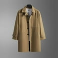 thumbnail image 4 of LOVZFMLL Jackets for Men Man Solid Color MIDI Style Single-breasted Overcoat Coat, 4 of 8